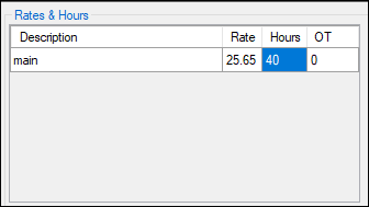 Employee rates and hours